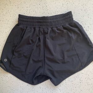 Size 2 Black Lululemon High Rise Hotty Hot Shorts